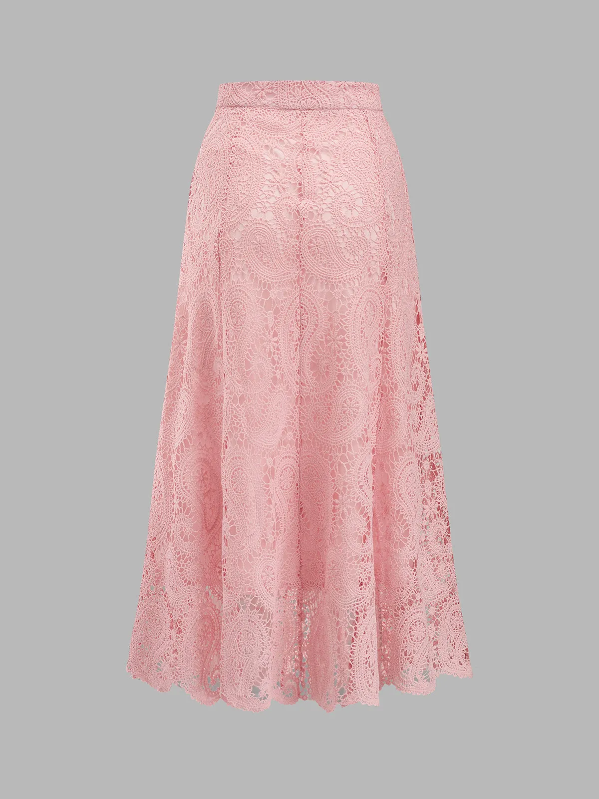 Pearl Button Guipure Lace Top & Midi Skirt Set sold by COMMENSE product image thumbnail 5