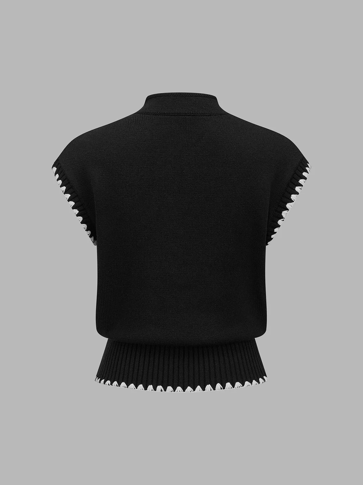 Scallop Trim Keyhole Knit Top sold by COMMENSE product image thumbnail 3
