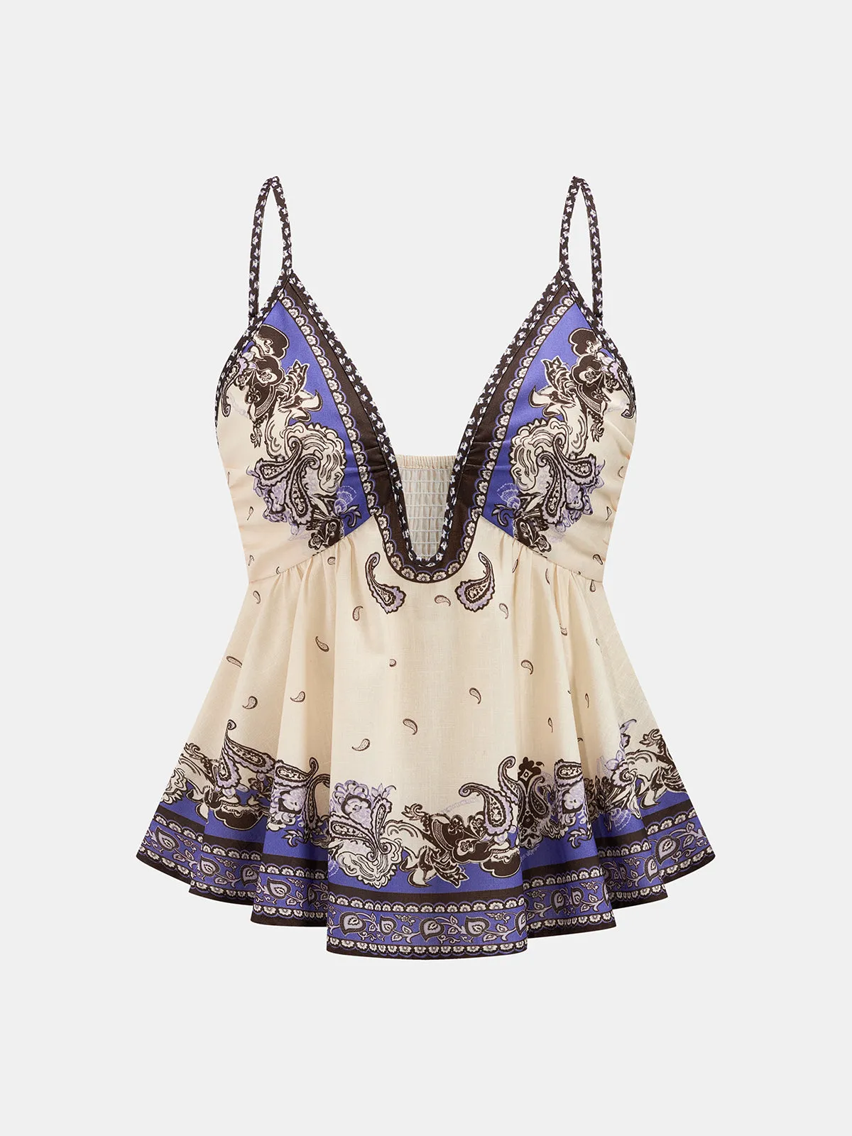 Paisley Print Cami Top & Wide Leg Pants Set sold by COMMENSE product image thumbnail 2