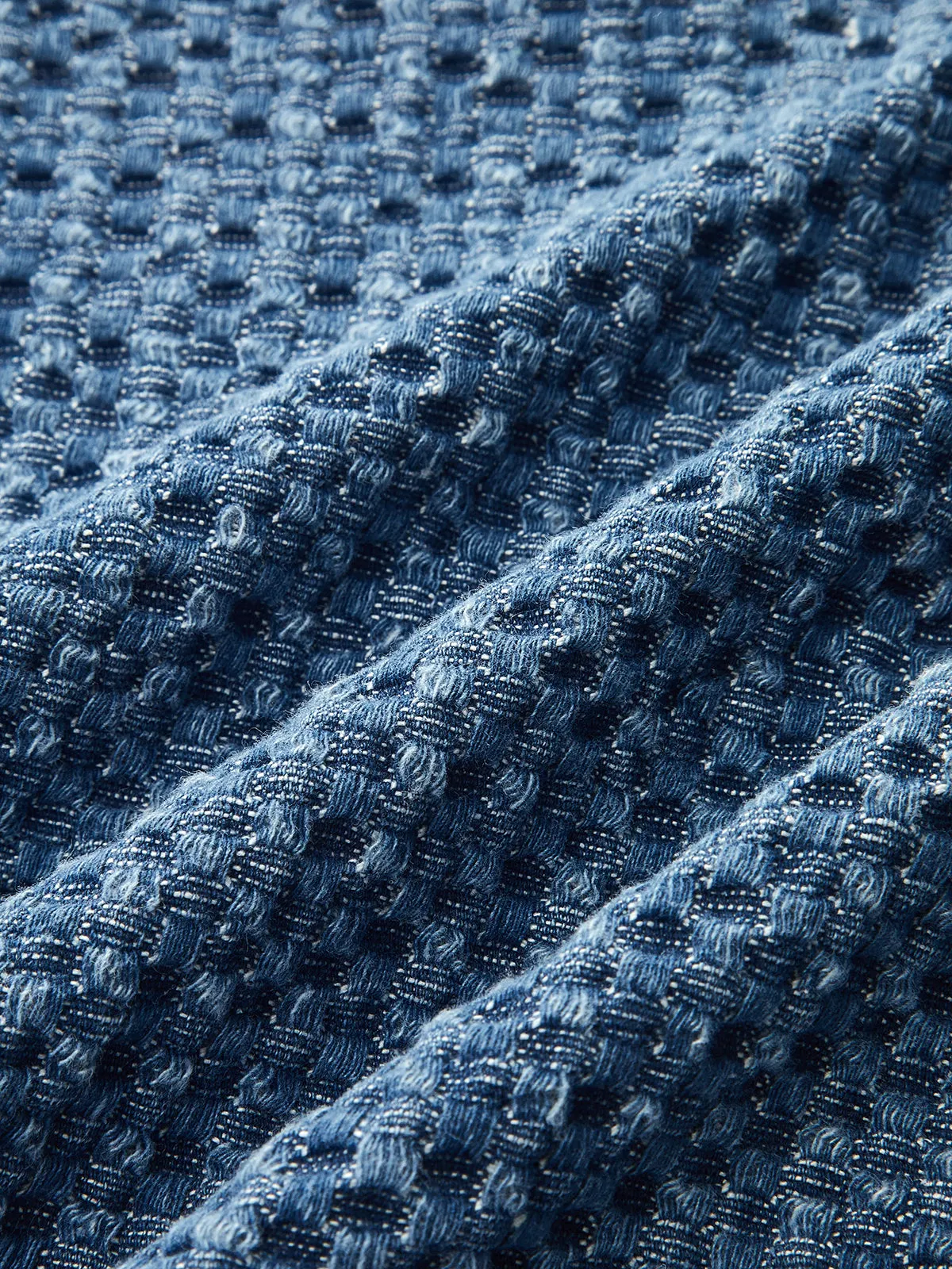 Drawstring Hem Textured Denim Top sold by COMMENSE product image thumbnail 5