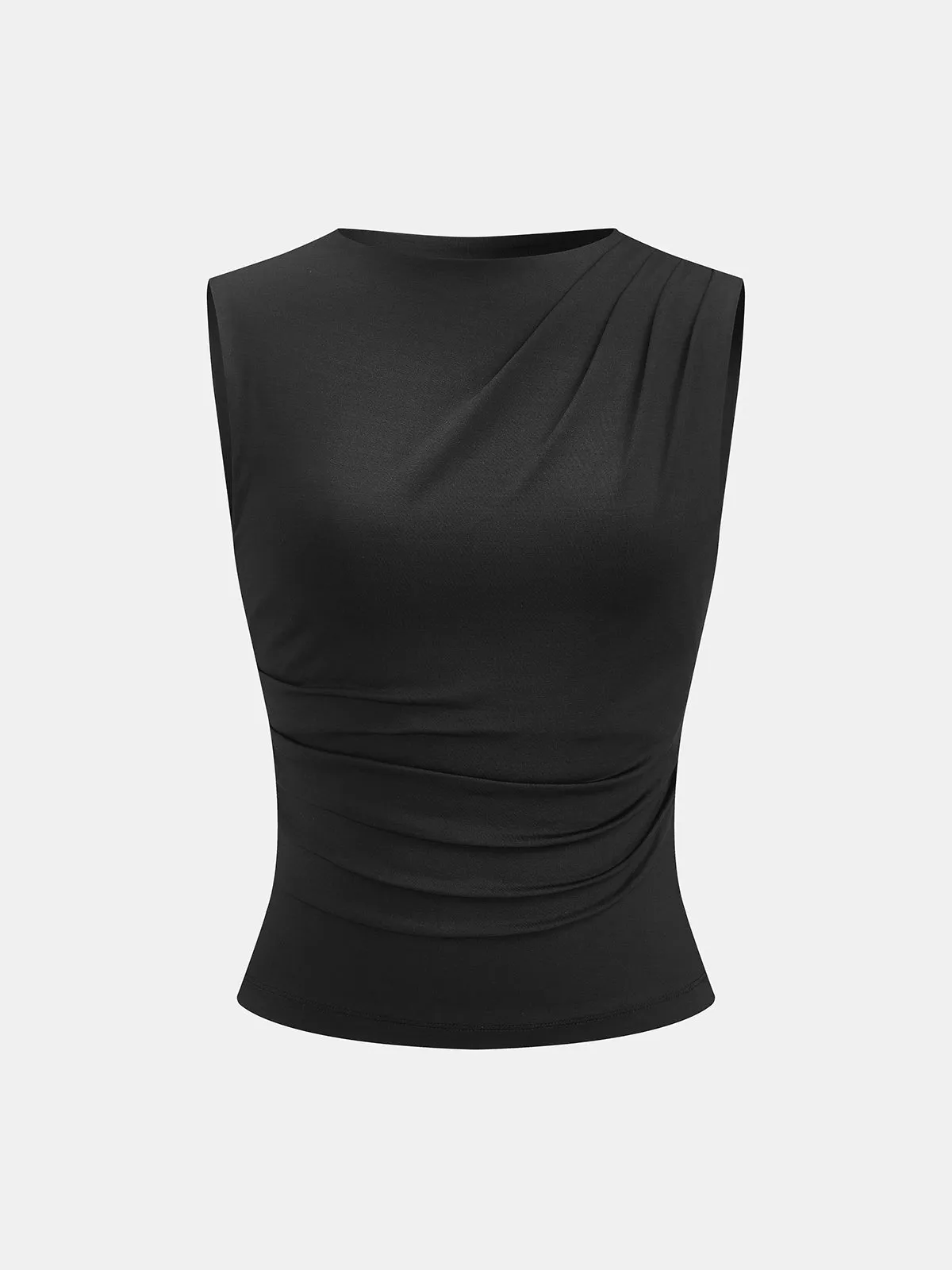 Ruched Sleeveless Fitted Blouse sold by COMMENSE
