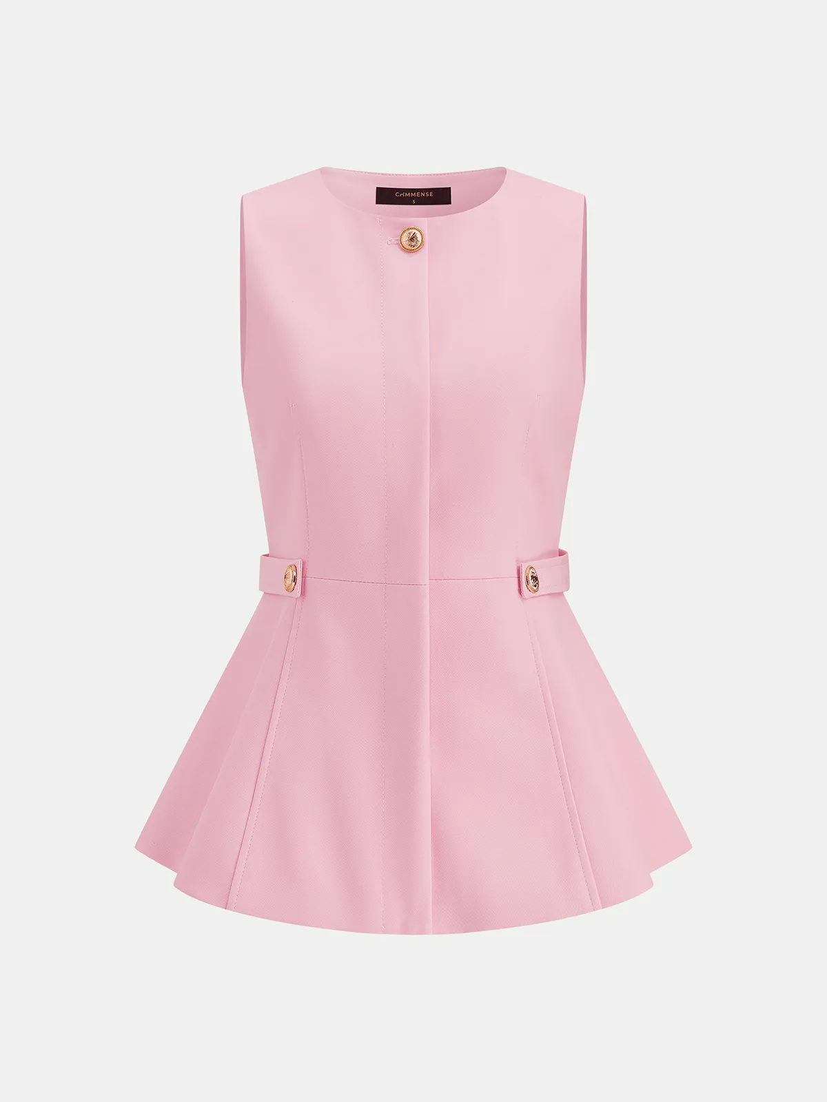 Sleeveless Peplum Vest & Flare Pants Set sold by COMMENSE product image thumbnail 3
