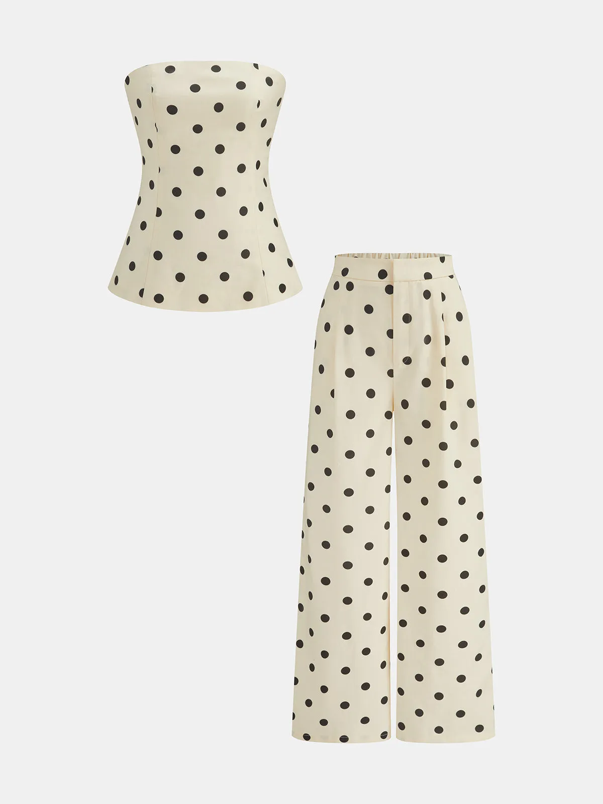 Polka Dot Strapless Top & Pants Set sold by COMMENSE product image thumbnail 2