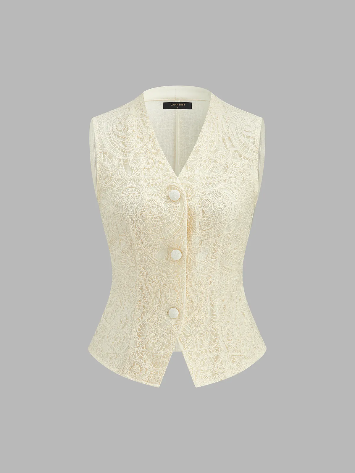 Guipure Lace Vest & Roll Cuff Pants Set sold by COMMENSE product image thumbnail 3