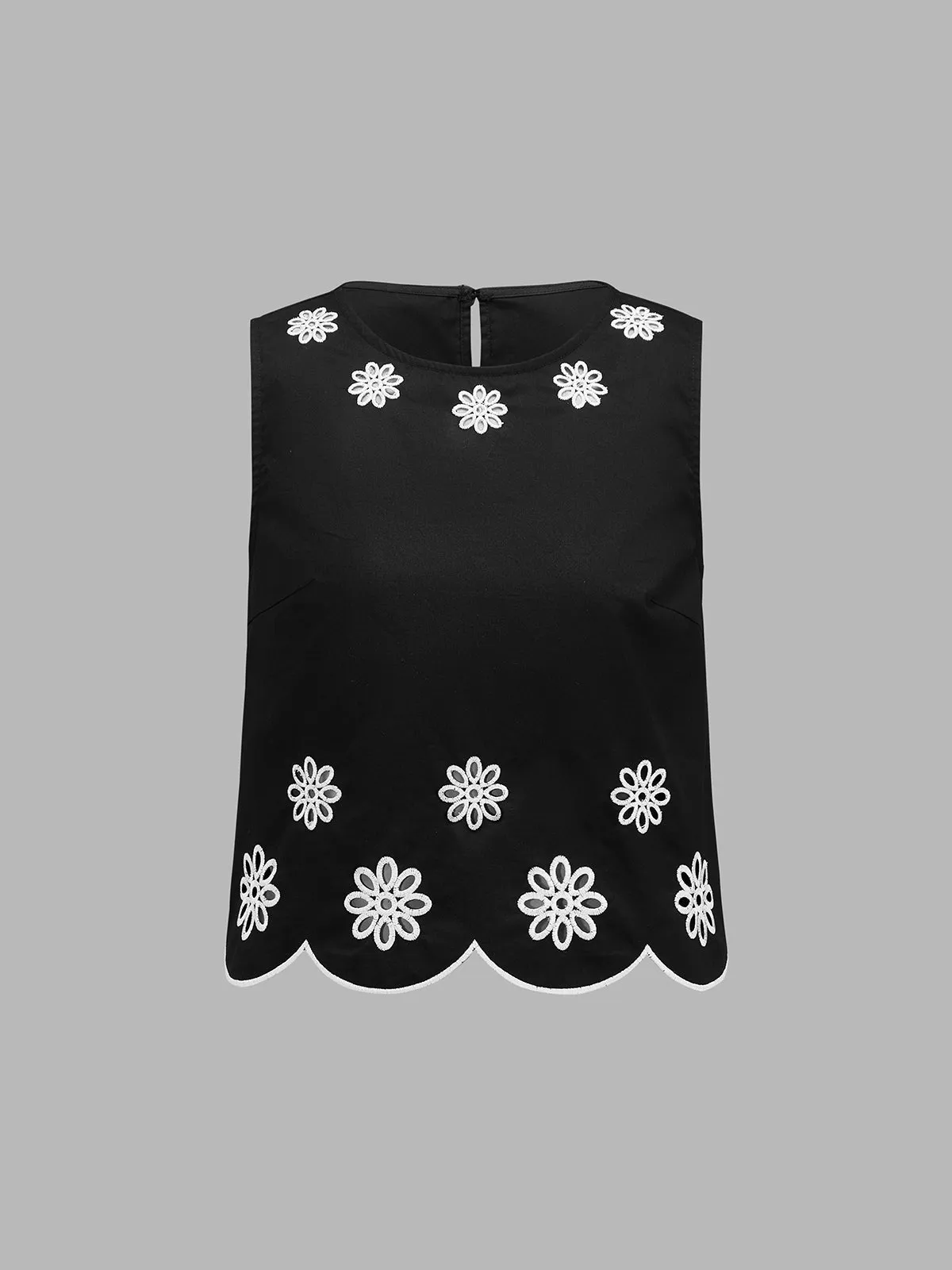Embroidery Flower Sleeveless Top & Pants Set sold by COMMENSE product image thumbnail 3