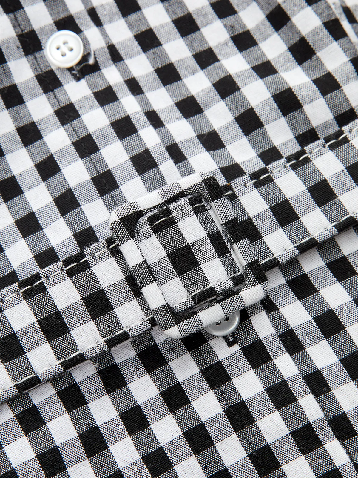 Gingham Collared Halter Belted Midi Dress sold by COMMENSE product image thumbnail 4