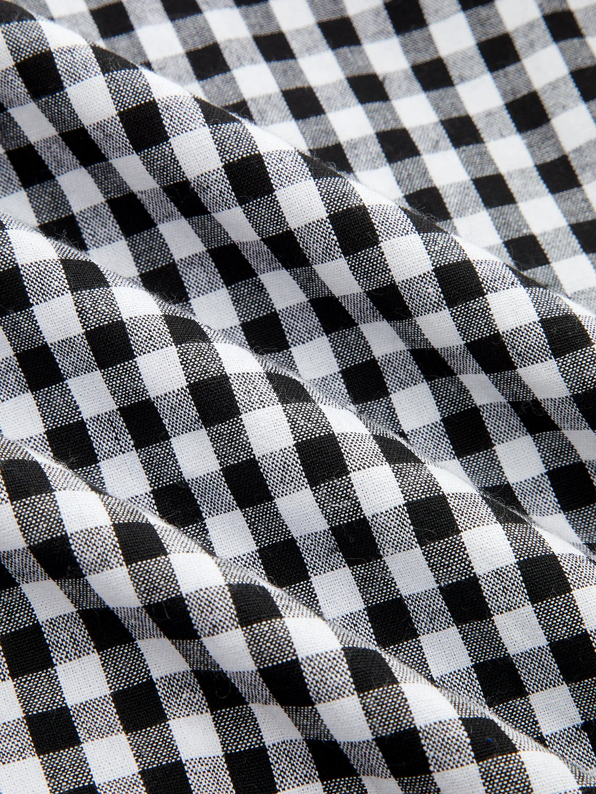 Gingham Collared Halter Belted Midi Dress sold by COMMENSE product image thumbnail 5