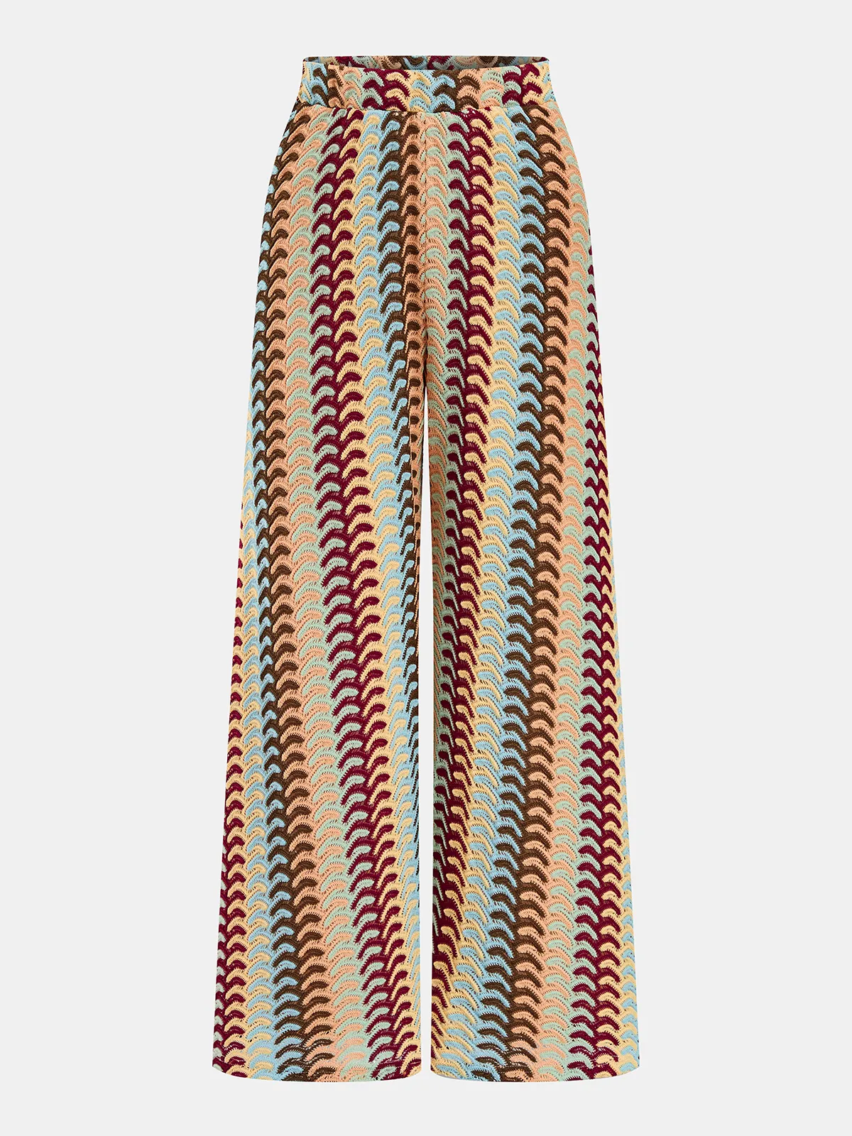 Multicolor Striped Knit Halter Top & Pants Set sold by COMMENSE product image thumbnail 5