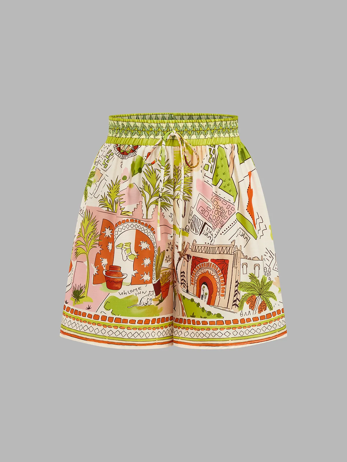 Printed Short Sleeve Shirt & Drawstring Shorts Set sold by COMMENSE product image thumbnail 3