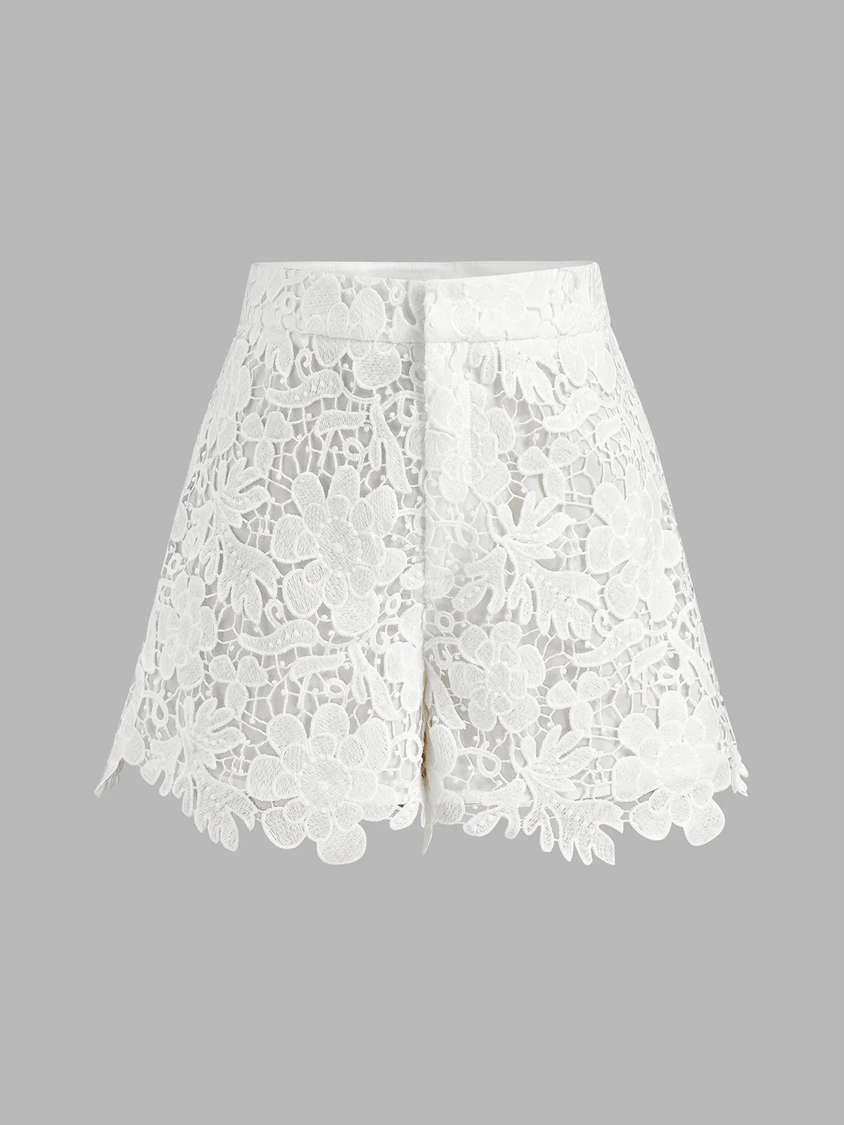 Guipure Lace Short Sleeve Shirt & Shorts Set sold by COMMENSE product image thumbnail 3
