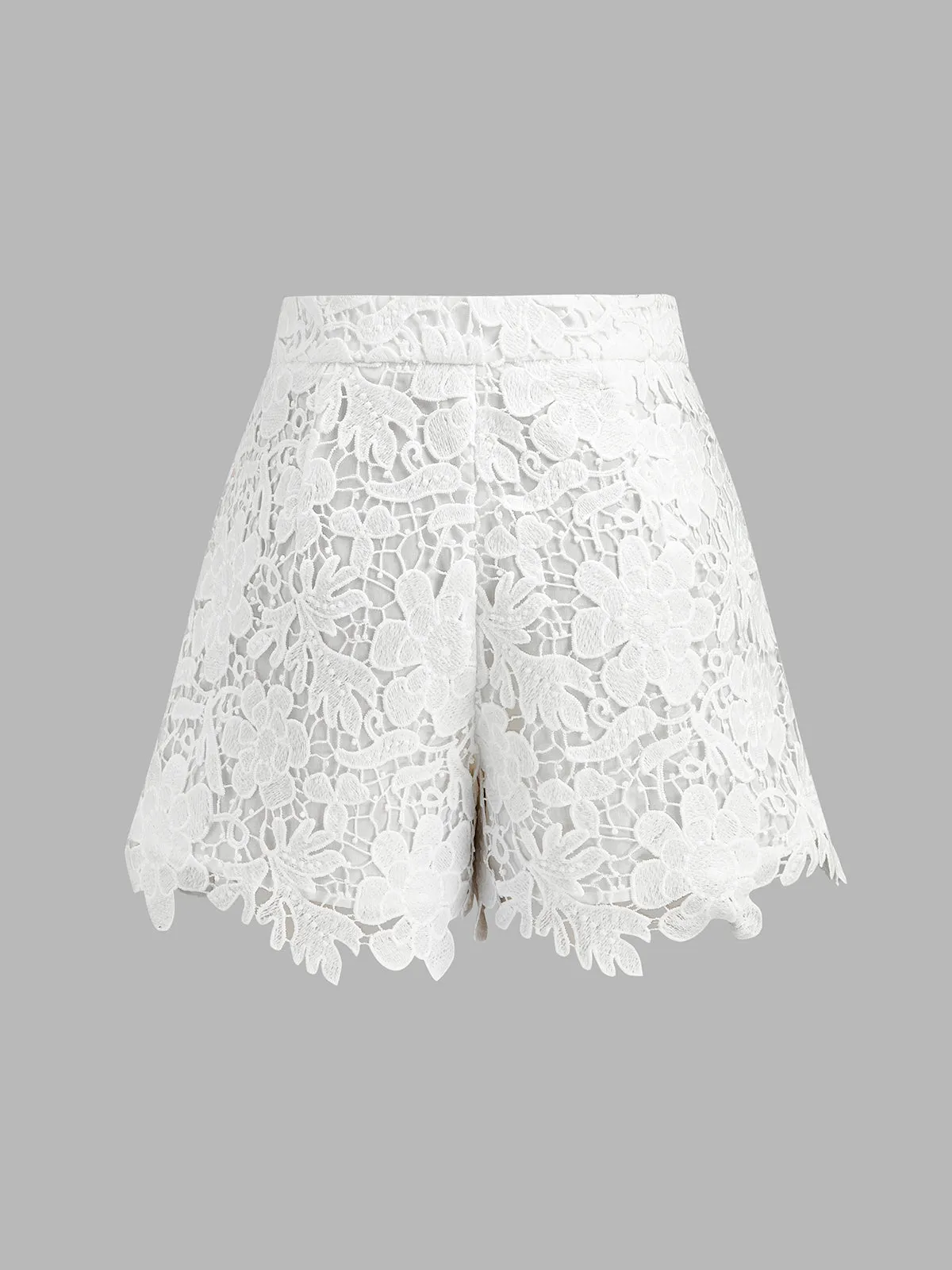 Guipure Lace Short Sleeve Shirt & Shorts Set sold by COMMENSE product image thumbnail 4