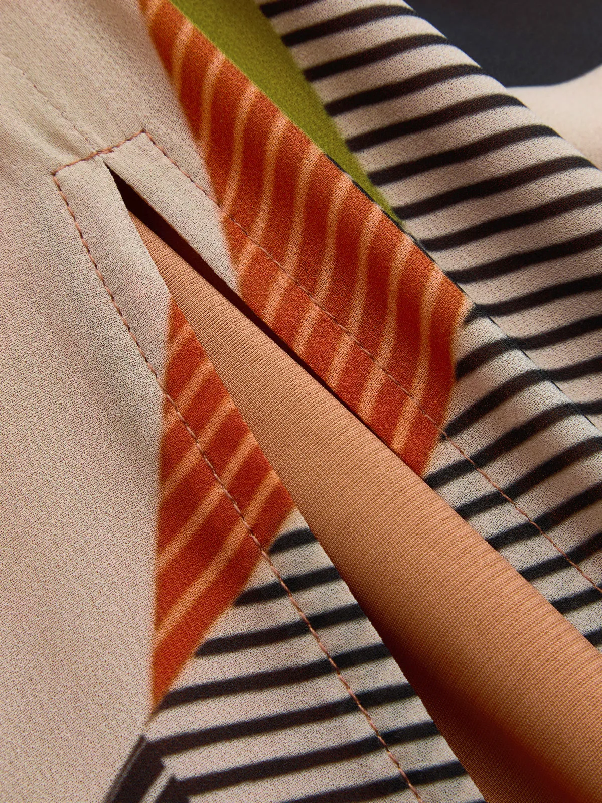 Color Block Striped Asymmetric Midi Dress sold by COMMENSE product image thumbnail 4