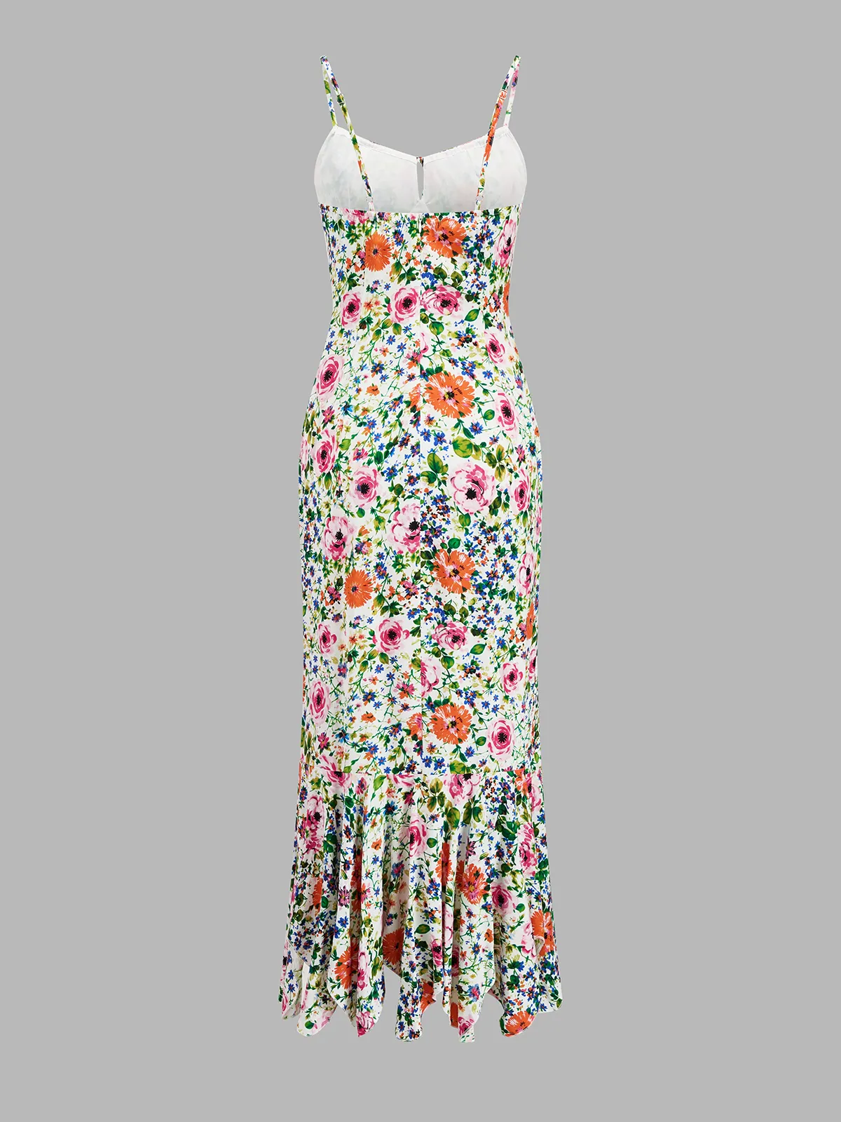 Multicolor Floral Print Mermaid Midi Dress sold by COMMENSE product image thumbnail 2