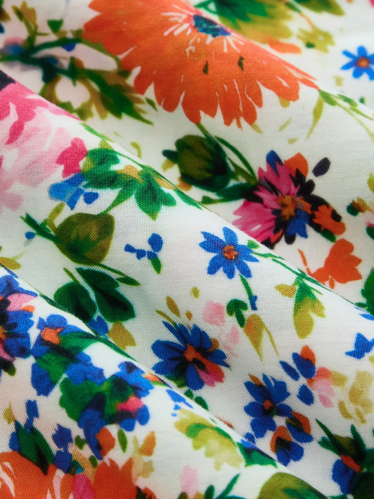 Multicolor Floral Print Mermaid Midi Dress sold by COMMENSE product image thumbnail 3