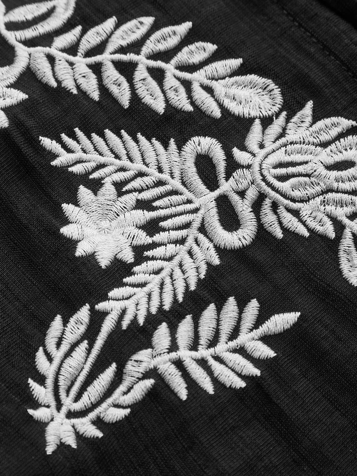 Puff Sleeve V-Neck Embroidered Blouse sold by COMMENSE product image thumbnail 4