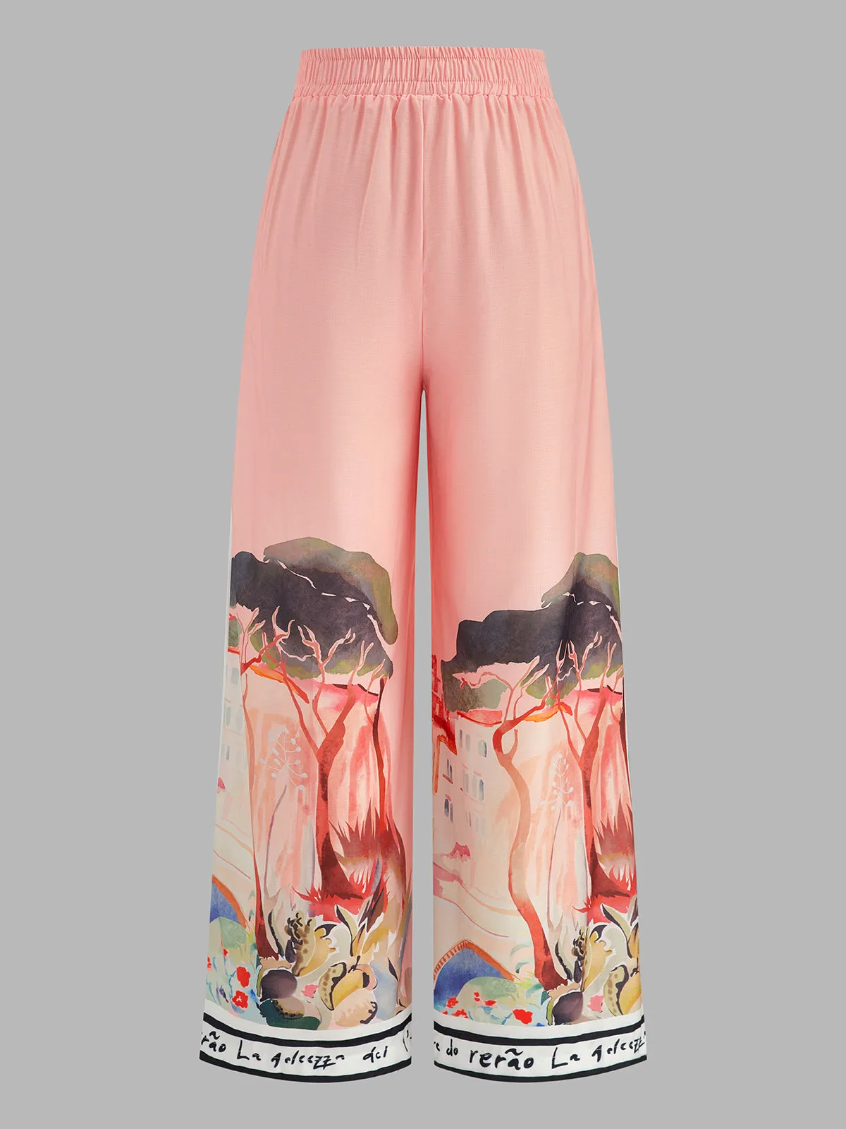Watercolor Print Shirt & Drawstring Pants Set sold by COMMENSE product image thumbnail 5
