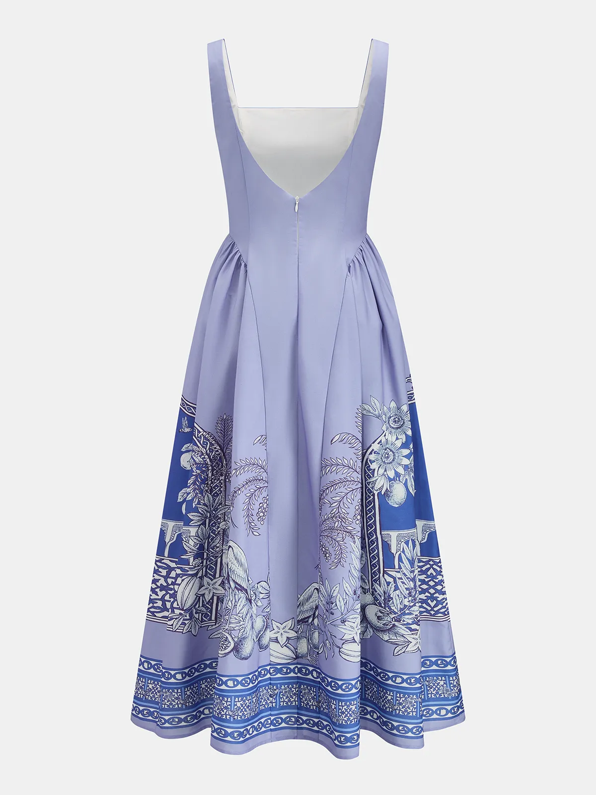 Tropical Print Square Neck Backless Maxi Dress sold by COMMENSE product image thumbnail 3