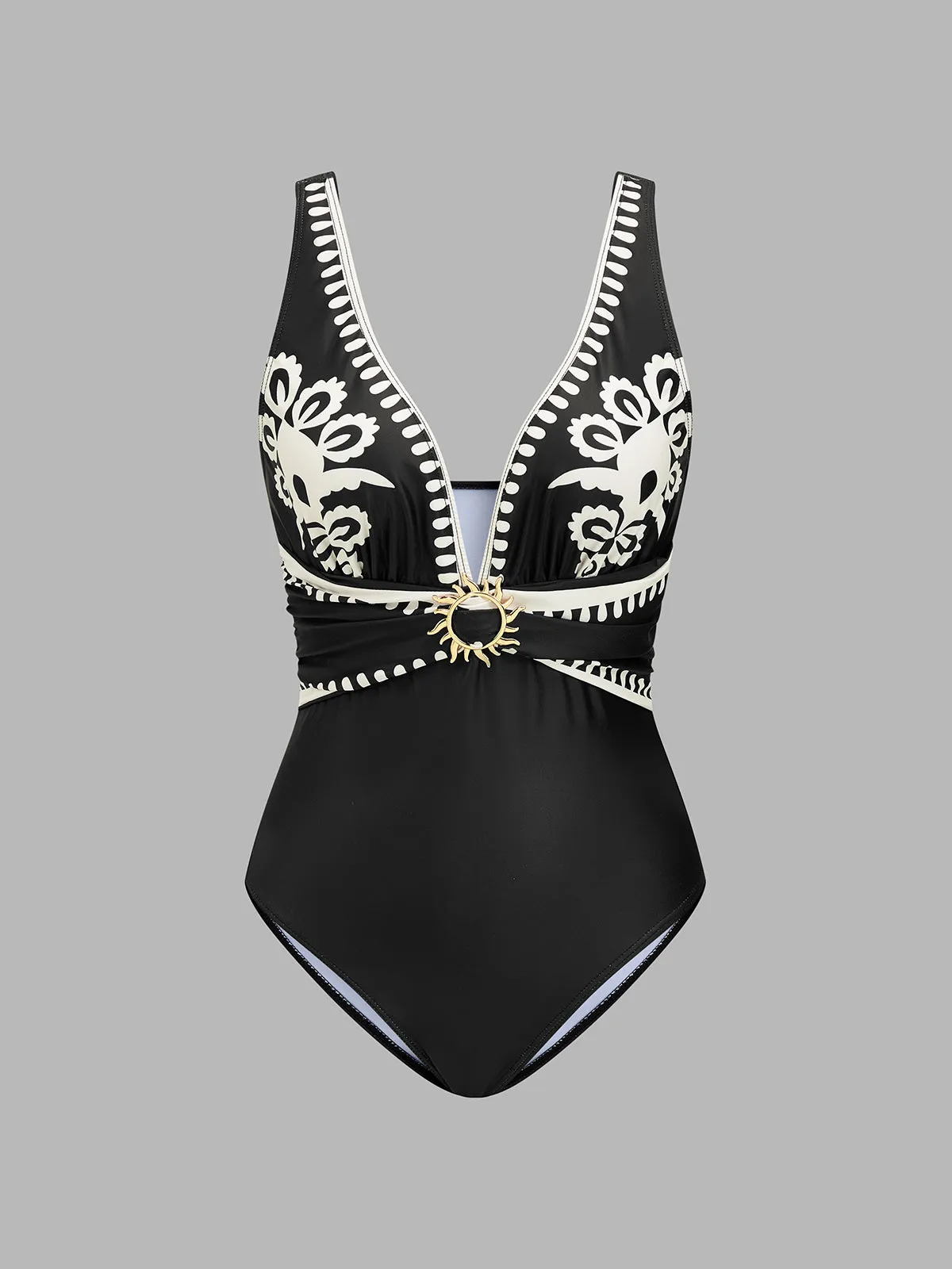 3-Piece Boho Floral Print Swimsuit Set sold by COMMENSE product image thumbnail 2