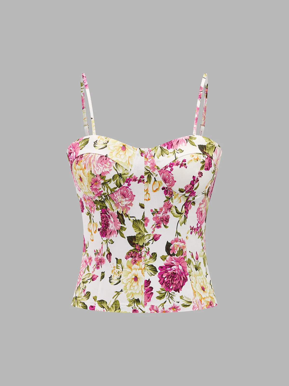 Floral Print Cami Bustier Top sold by COMMENSE