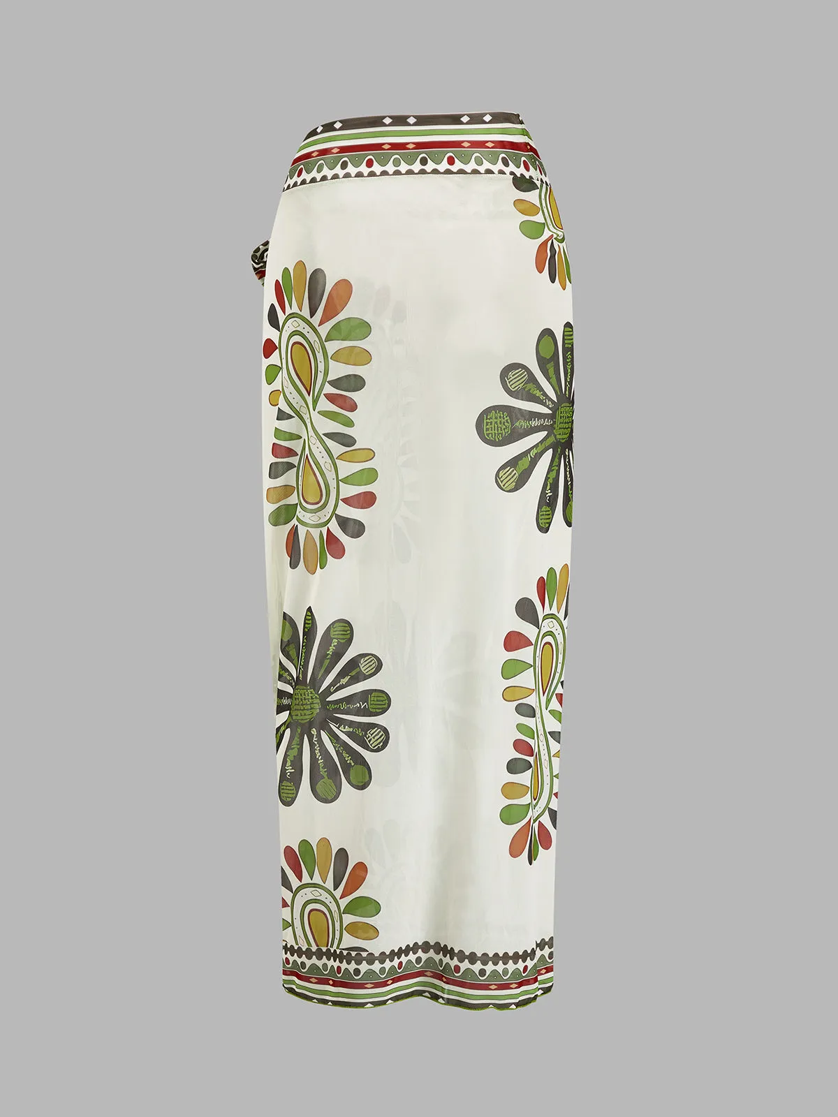 Paisley Print One Piece Swimsuit & Sarong Set sold by COMMENSE product image thumbnail 5