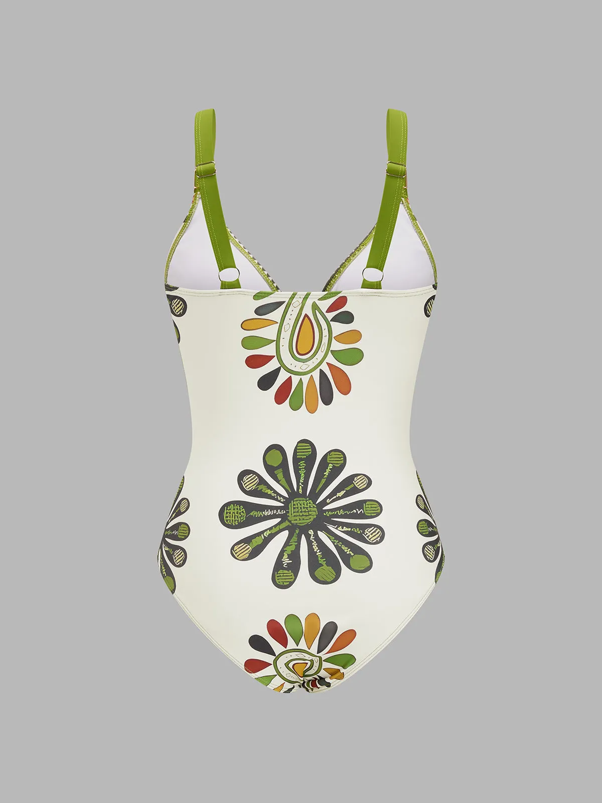 Paisley Print One Piece Swimsuit & Sarong Set sold by COMMENSE product image thumbnail 3