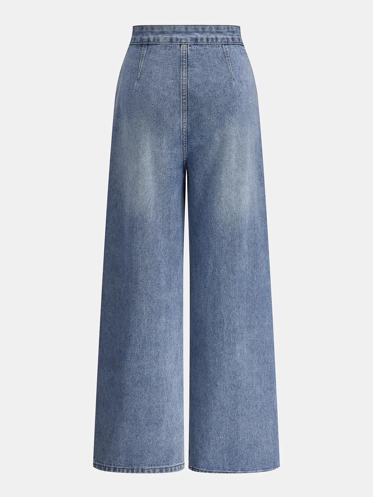Structured Pleated Wide-Leg Jeans sold by COMMENSE product image thumbnail 2