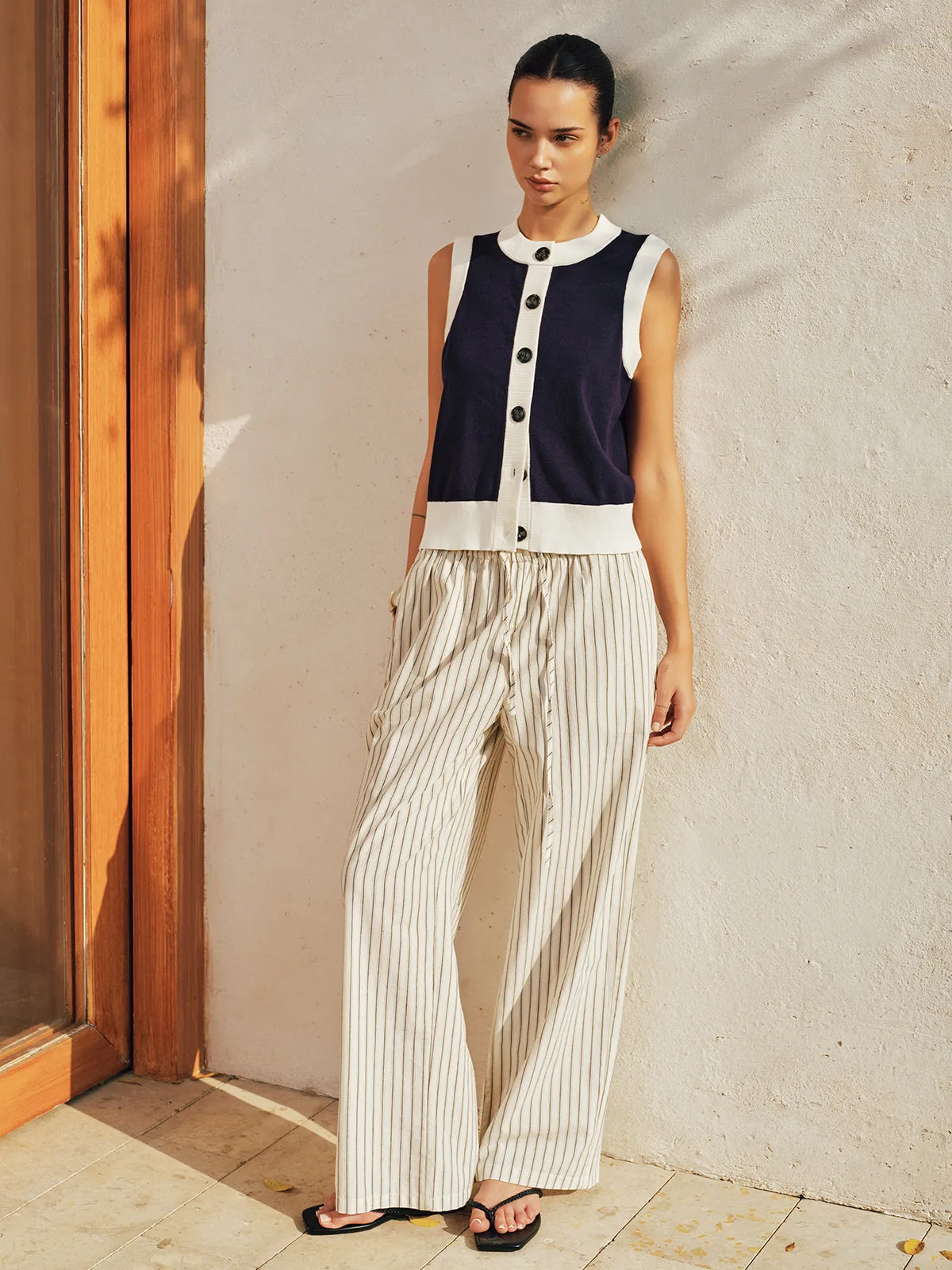 Color Block Button Front Knit Top sold by COMMENSE product image thumbnail 4