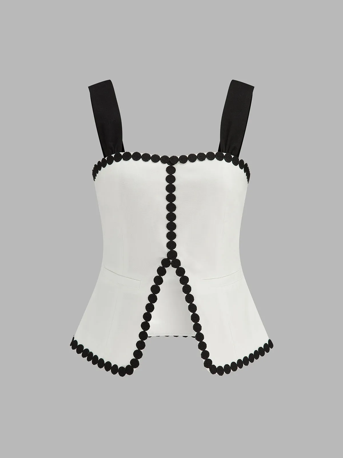Contrast Trim Corset Shorts Set sold by COMMENSE product image thumbnail 4