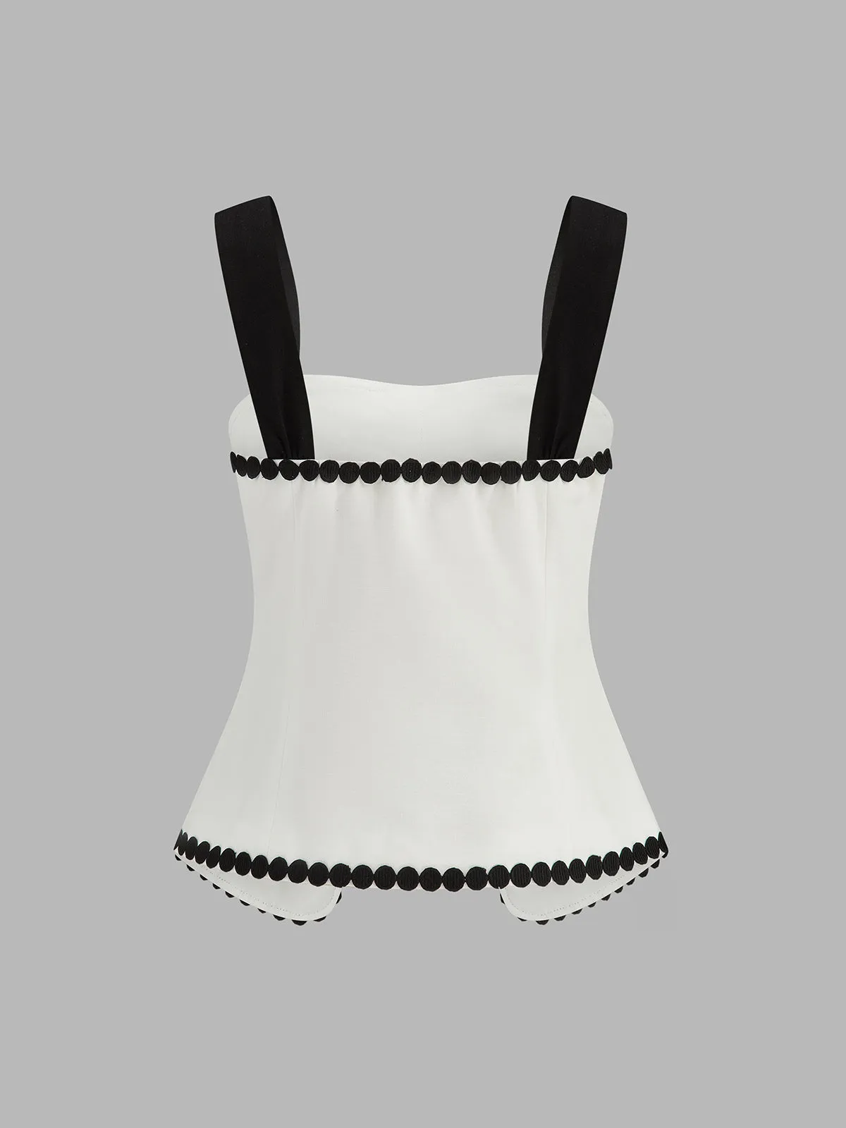Contrast Trim Corset Shorts Set sold by COMMENSE product image thumbnail 5