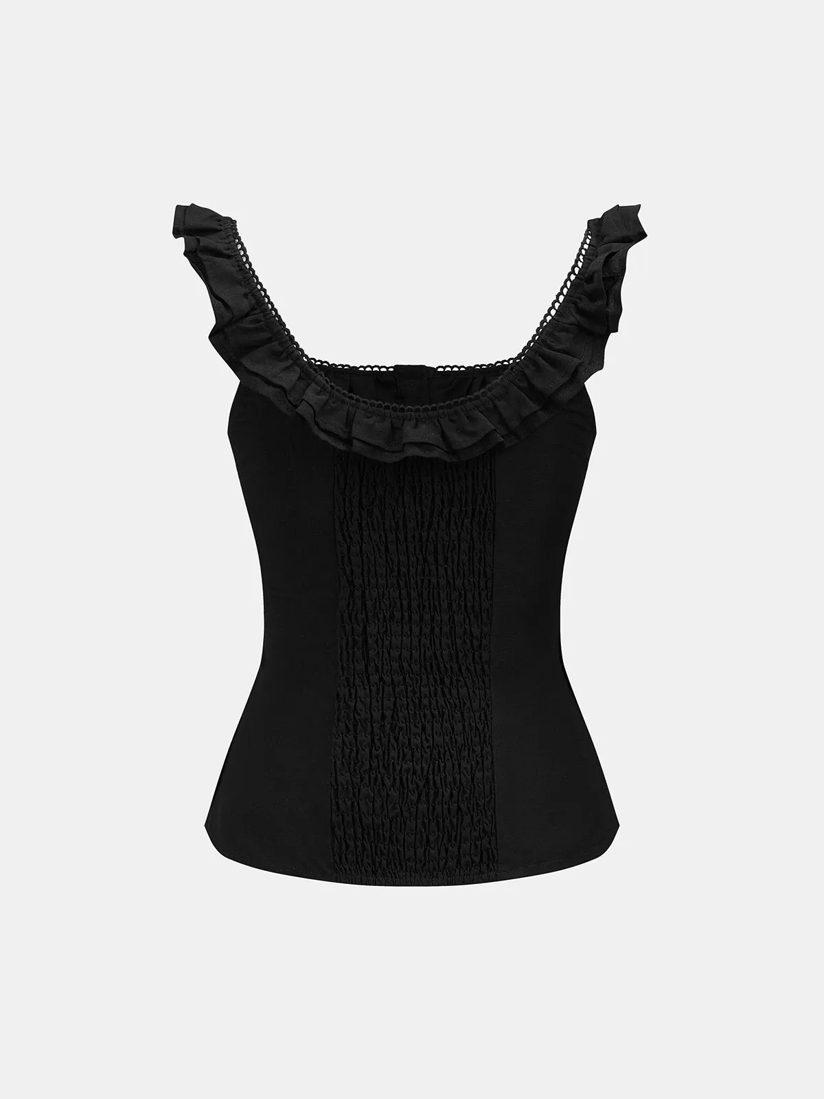 Ruffle Strap Corset Top & Midi Skirt Set sold by COMMENSE product image thumbnail 4