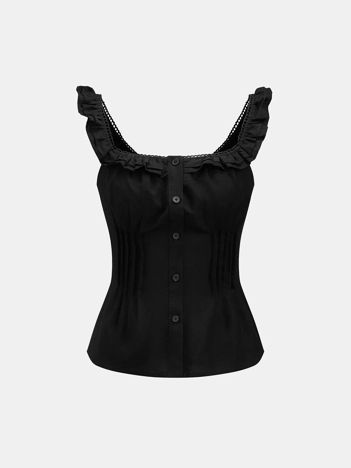 Ruffle Strap Corset Top & Midi Skirt Set sold by COMMENSE product image thumbnail 3