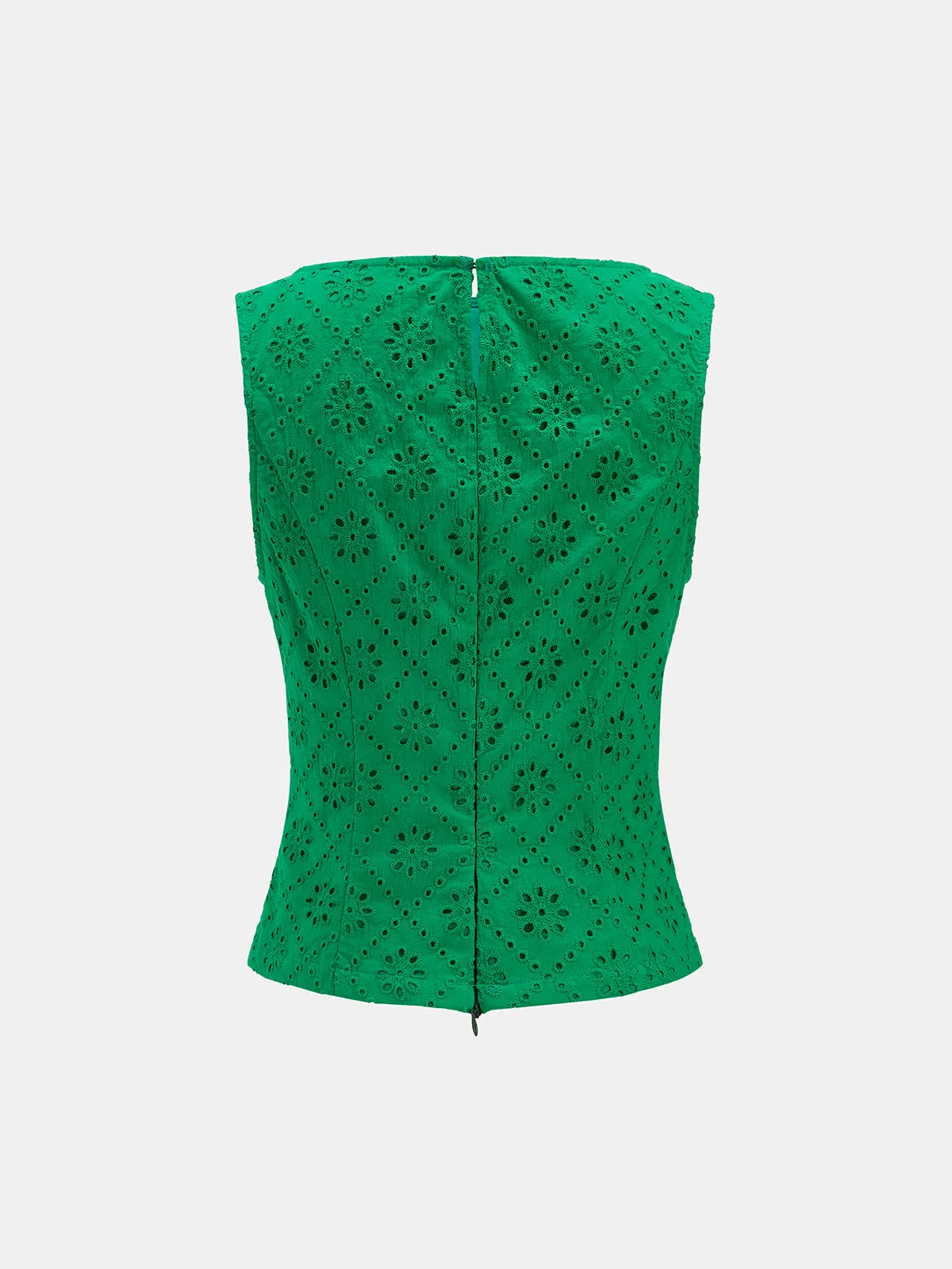 Eyelet Embroidered Top & Midi Skirt Set sold by COMMENSE product image thumbnail 4