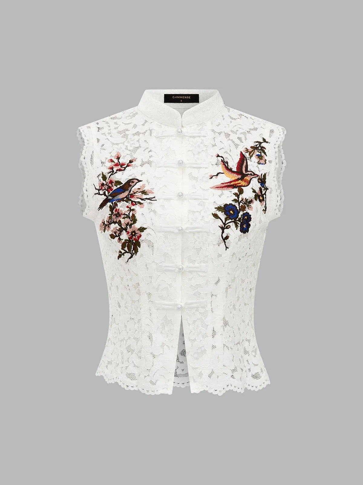 Embroidered Birdsong Lace Top sold by COMMENSE product image thumbnail 2