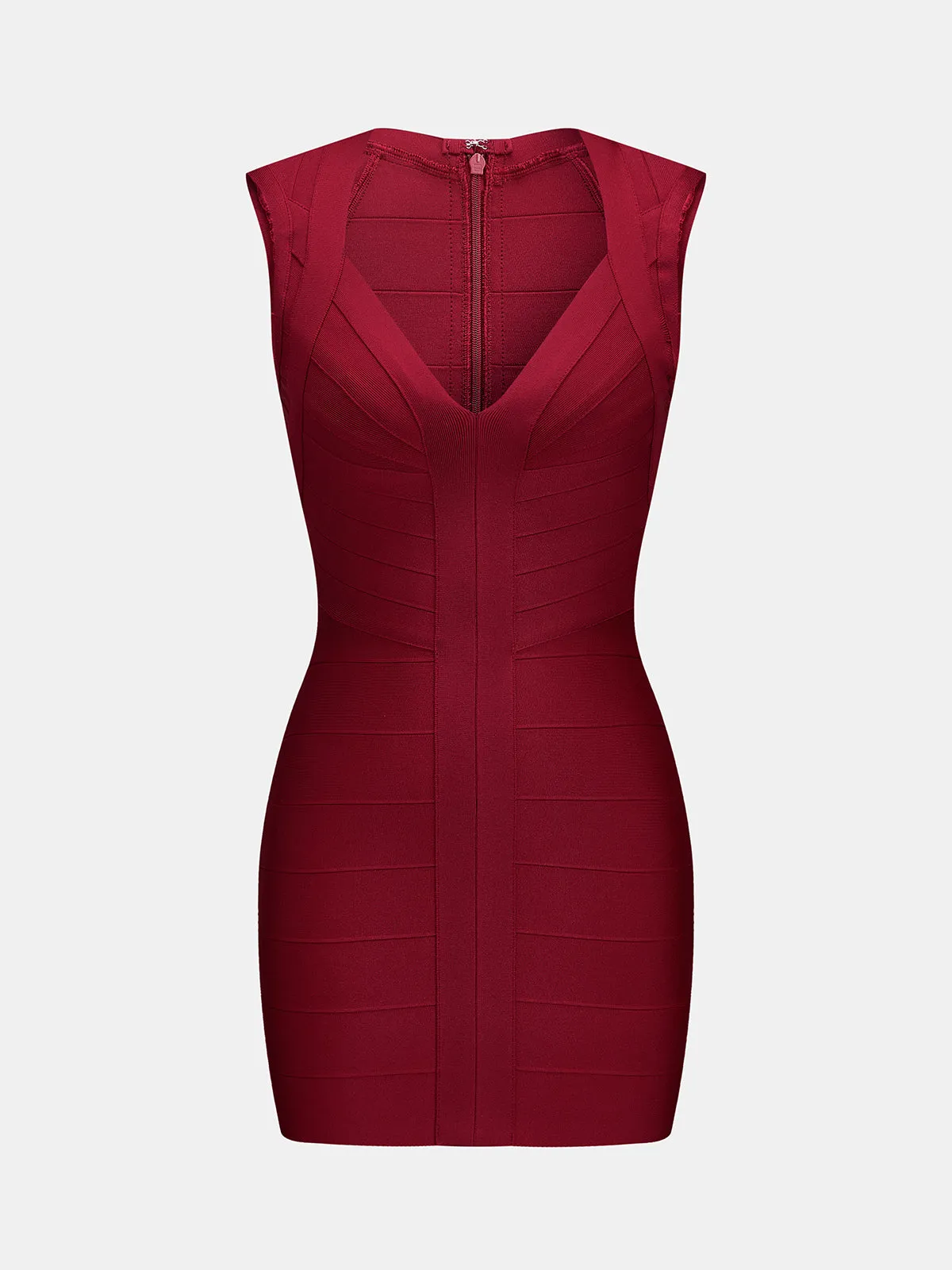 Deep V Sleeveless Bodycon Mini Dress sold by COMMENSE product image thumbnail 2