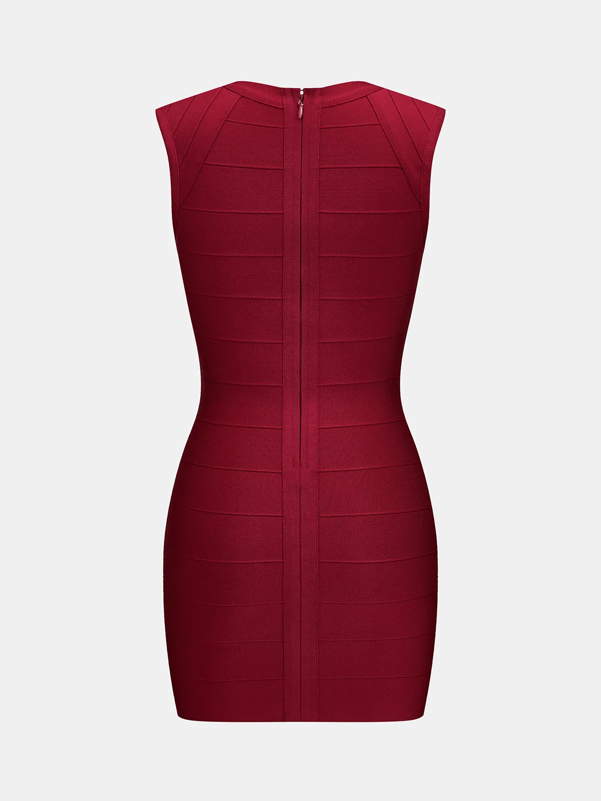 Deep V Sleeveless Bodycon Mini Dress sold by COMMENSE product image thumbnail 3