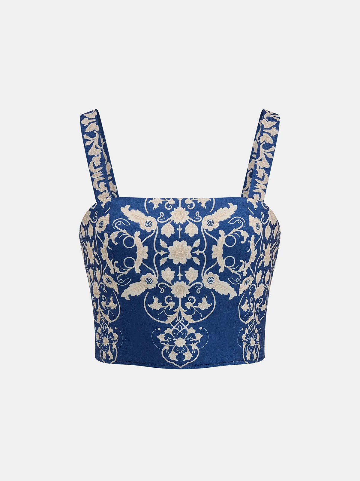 Baroque Print Cami Crop Top & Maxi Skirt Set sold by COMMENSE product image thumbnail 3