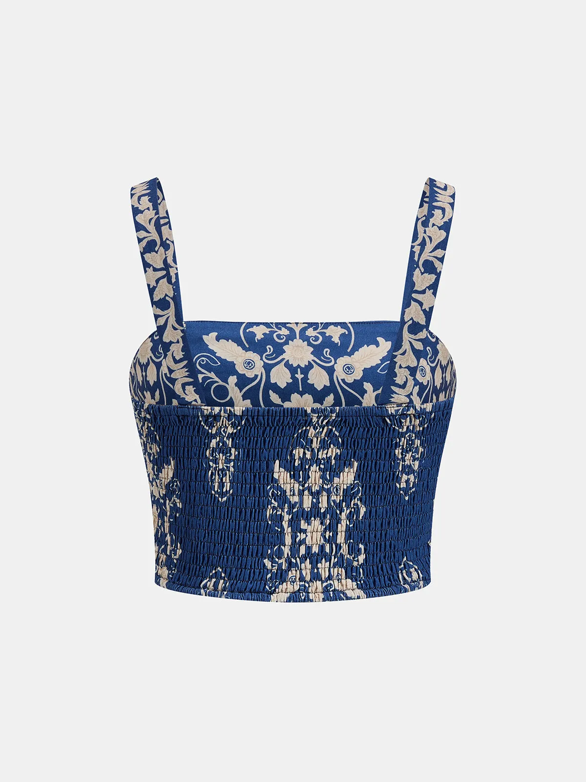 Baroque Print Cami Crop Top & Maxi Skirt Set sold by COMMENSE product image thumbnail 4