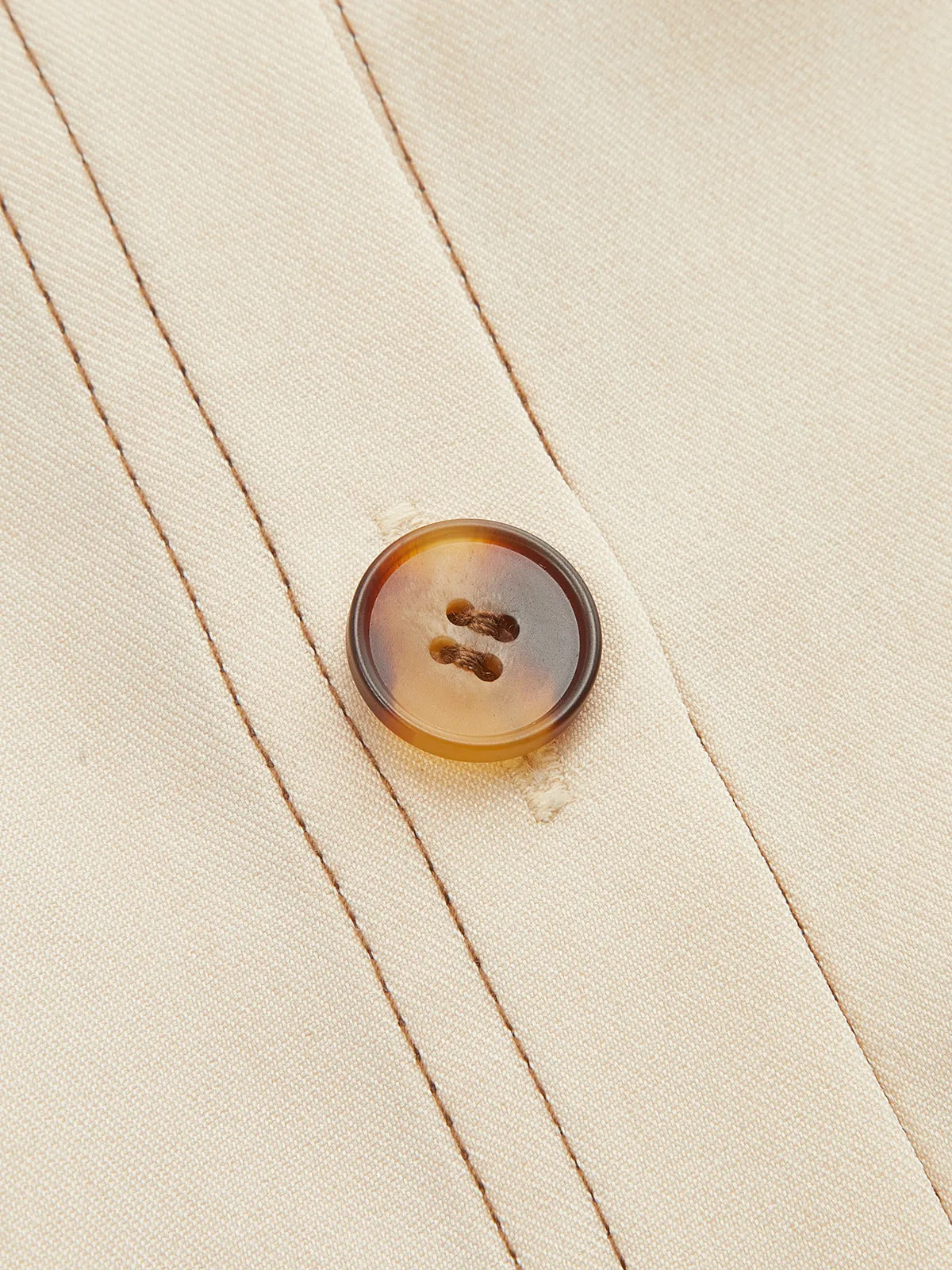 Contrast Stitch Collared Sleeveless Cinched Waist Shirt sold by COMMENSE product image thumbnail 4