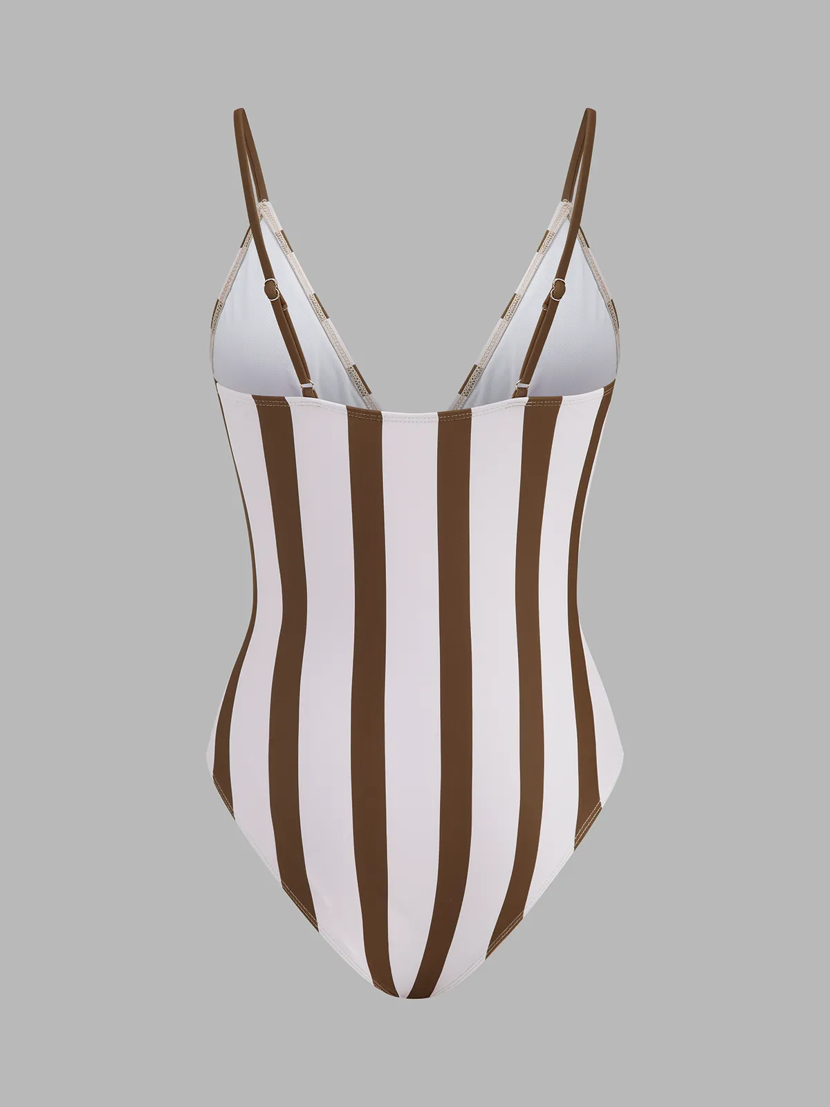 Striped One-Piece Swimsuit & Sarong Set sold by COMMENSE product image thumbnail 4