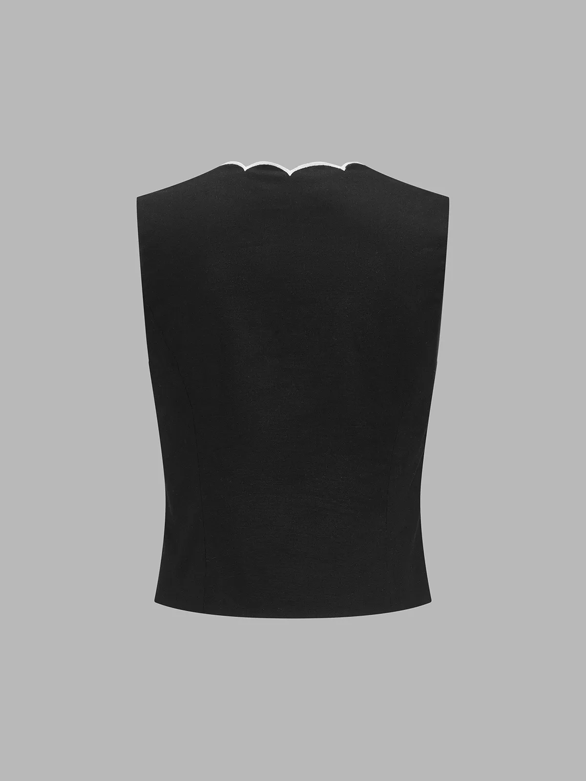 Tie-Front Scallop Trim Top & Shorts Set sold by COMMENSE product image thumbnail 3