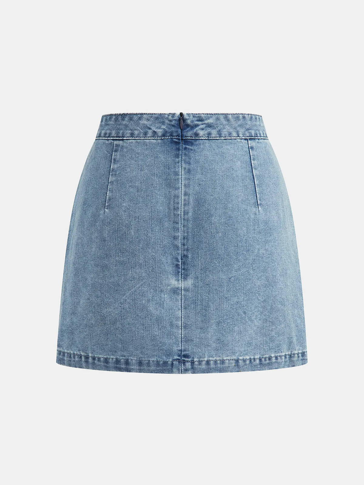 Scallop Edge Denim Two Piece Skirt Set sold by COMMENSE product image thumbnail 5