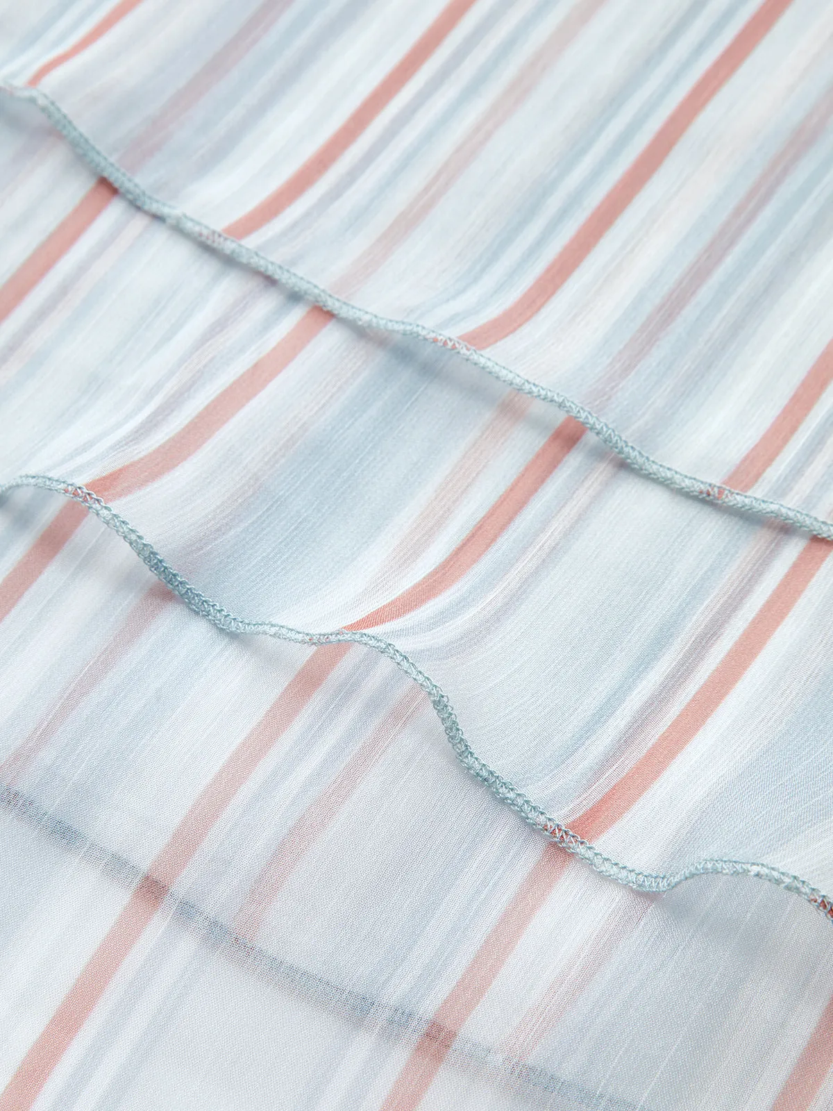 Striped Bow Neck Flounce Sleeve Blouse sold by COMMENSE product image thumbnail 3