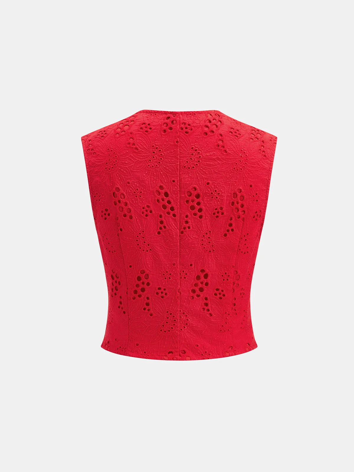Eyelet Embroidery V-Neck Tank Top sold by COMMENSE product image thumbnail 3