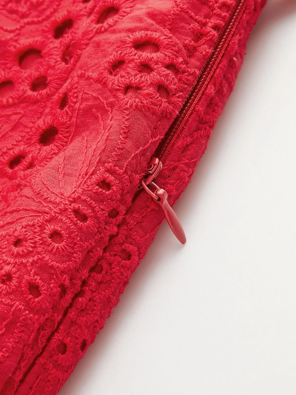 Eyelet Embroidery Tie Waist Mini Skirt sold by COMMENSE product image thumbnail 4