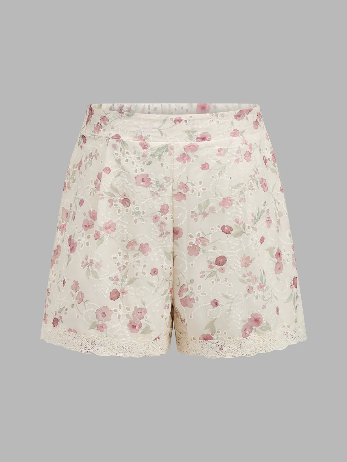 Floral Lace Two Piece Shorts Set sold by COMMENSE product image thumbnail 5