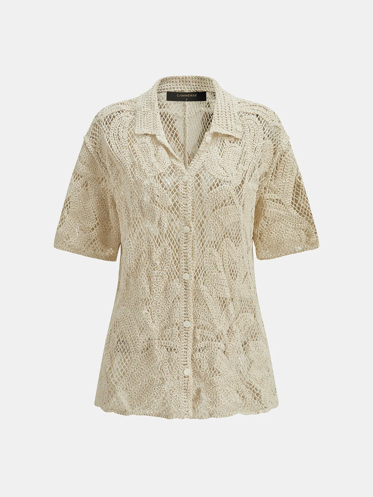 Lace Short Sleeve Shirt & Mini Skirt Set sold by COMMENSE product image thumbnail 3