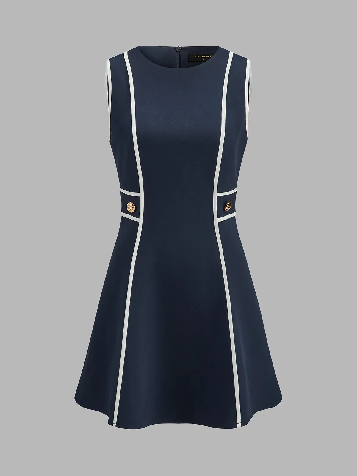 Contrast Piping Sleeveless Mini Dress sold by COMMENSE product image thumbnail 2