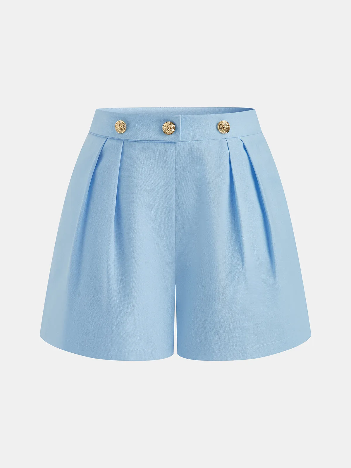 Metal Button Pleated Two Piece Shorts Set sold by COMMENSE product image thumbnail 5