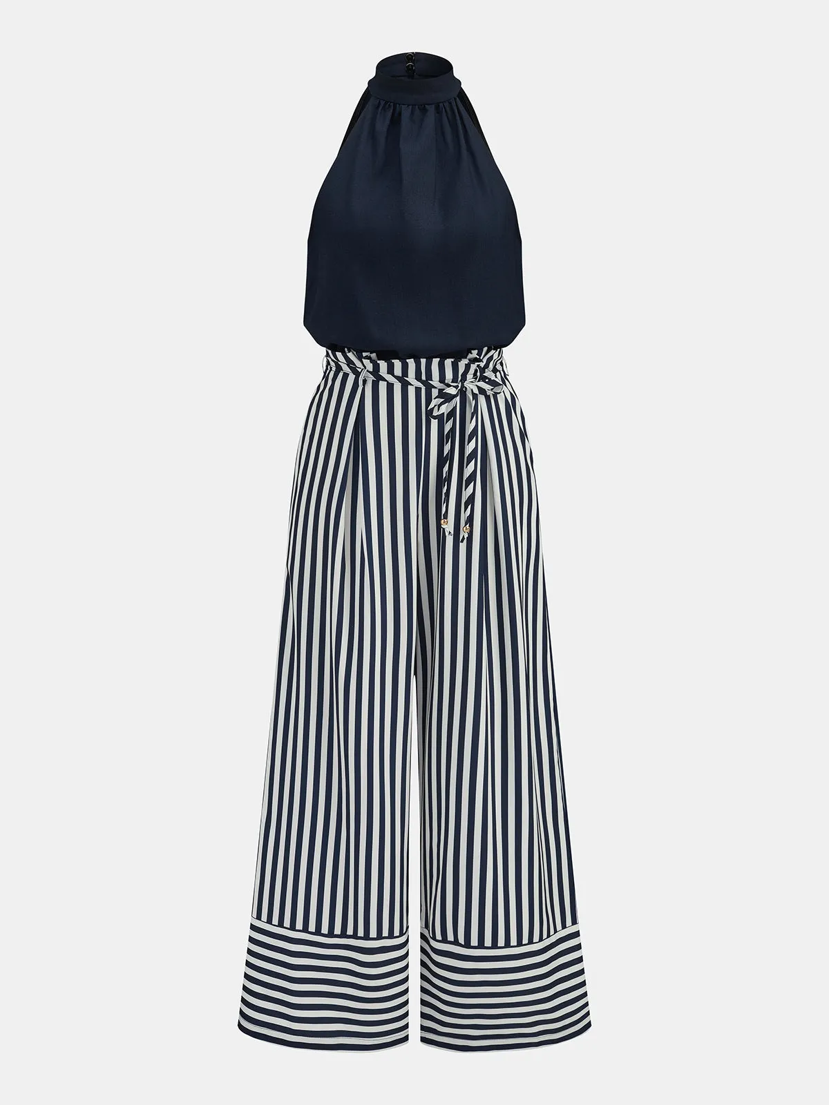 Halter Neck Striped Wide Leg Jumpsuit sold by COMMENSE product image thumbnail 2