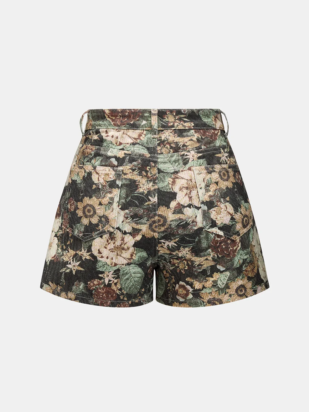 Vintage Floral Denim Shorts sold by COMMENSE product image thumbnail 2